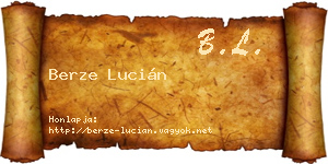 Berze Lucián névjegykártya
